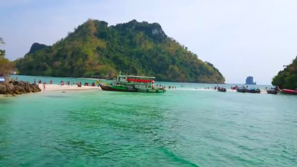 Nang Thailandia Aprile 2019 Spiedo Sabbia Stretto Tra Koh Mor — Video Stock