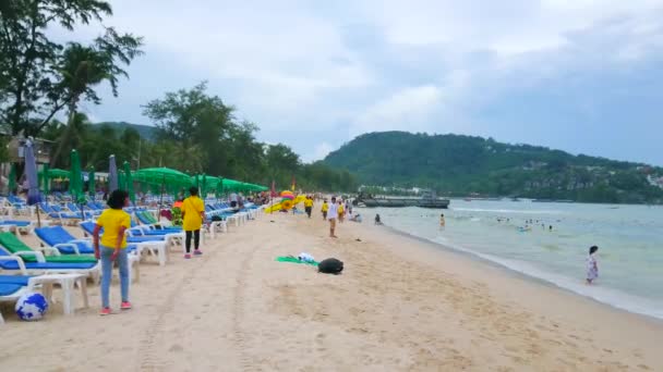 Patong Thaiföld Április 2019 Felhős Reggel Tökéletes Alkalom Hogy Séta — Stock videók