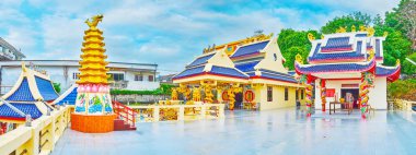 Panorama of Sam Sae Chu Hut Chinese Shrine, Phuket City, Thailan clipart
