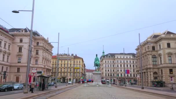 Vienne Autriche Mars 2019 Place Schwarzenberg Est Célèbre Pour Son — Video