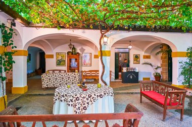 The courtyard of Bodegas Tradicion, Jerez, Spain