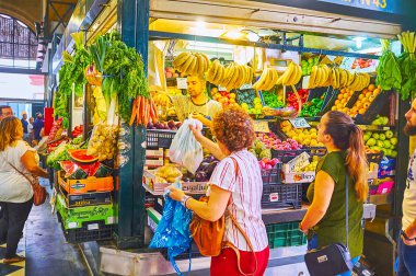 The stall of produce section of Central Abastos Market, Jerez, S