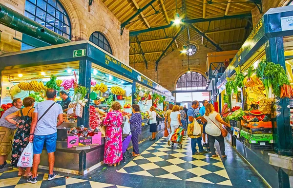 Sección de productos del Mercado Central de Abastos, Jerez, España —  Fotos de Stock