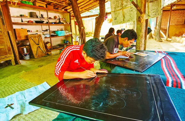 The lacquerware workshop of Bagan, Myanmar — 스톡 사진