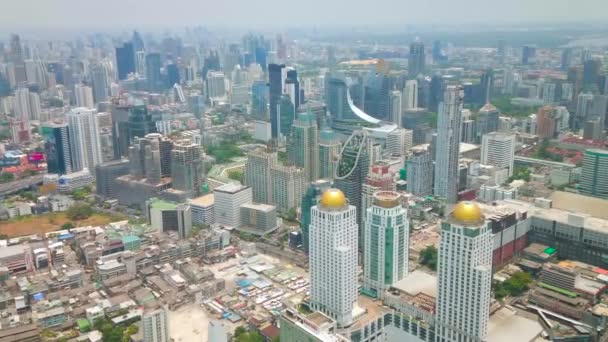 Бангкок Таиланд Апреля 2019 Года Деловой Район Бангкока Похвастаться Многочисленными — стоковое видео