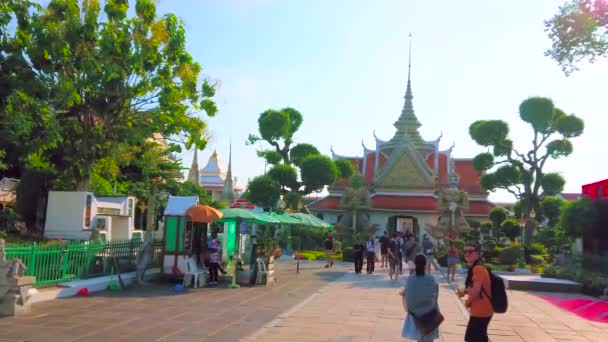 Bangkok Thailand April 2019 Die Überfüllte Allee Führt Zum Malerischen — Stockvideo