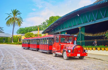 Tio Pepe şaraphanesinden Real Bodega de la Concha 'daki turist treni.