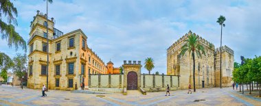 Alcazar 'ın Panoraması, Jerez, İspanya