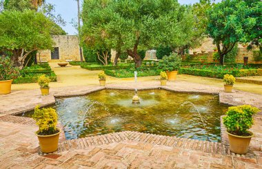 Alcazar, Jerez, İspanya 'da sekizgen yıldız çeşmesi