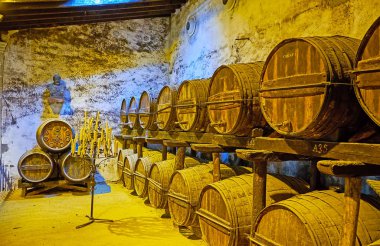 In Los Apostoles Bodega of Tio Pepe winery, Jerez, Spain clipart