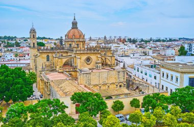 Aerial view of Jerez Cathedral, Spain  clipart