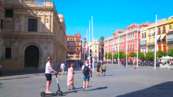Seville Espanha Outubro 2019 Conjunto Arquitetônico Praça São Francisco Com — Vídeo de Stock