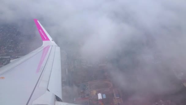 Berlin Jermany October 2019 Sayap Pesawat Merah Muda Terang Dengan — Stok Video