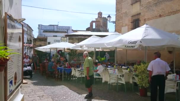 Arcos Spanien September 2019 Extrem Kleiner Und Belebter Platz Plaza — Stockvideo