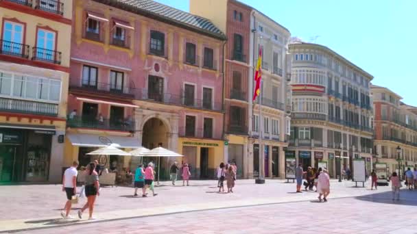 Malaga España Septiembre 2019 Calle Larios Uno Los Destinos Turísticos — Vídeo de stock