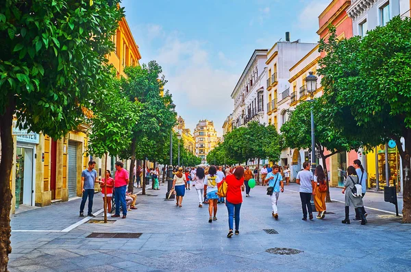 De centrala gångvägarna i Jerez, Spanien — Stockfoto