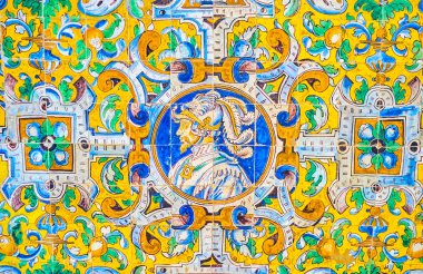 The tiles in Alcazar Palace in Seville, Spain clipart
