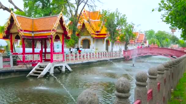 Bangkok Tailândia Maio 2019 Caminhe Parque Memorial Templo Mármore Wat — Vídeo de Stock