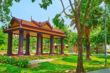 Rajapruek Park 'taki Kamboçya Bahçesi Pavyonu, Chiang Mai, Tayland