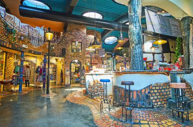 Hundertwasser köyünün dinlenme odası, Viyana, Avusturya