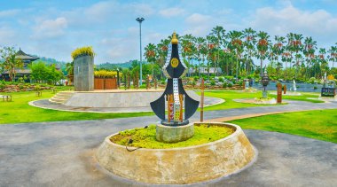 Panorama of Grand Amphitheater in Rajapruek park, Chiang Mai, Th