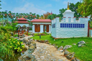 Walk the curved alleys of Nepal garden, Rajapruek park, Chiang M