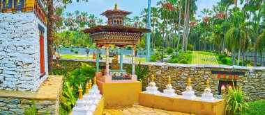 Buddhist shrine in Bhutan garden, Rajapruek park, Chiang Mai, Th