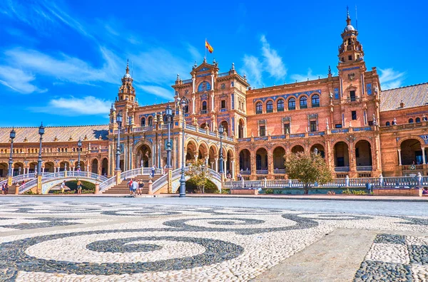 The pebble Plaza de Espana in Seville, Spain — Stockfoto