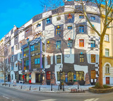 The facade of Hundertwasser museum, Vienna, Austria