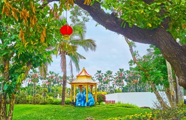 Çin bahçesindeki fil köşkü, Rajapruek parkı, Chiang Mai, T
