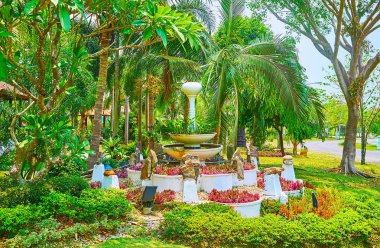 Çiçekli çeşme, Endonezya bahçesi Rajapruek Park, C