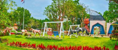 Hollanda Panoraması İneklerle dolu, Rajapruek Parkı, Chiang