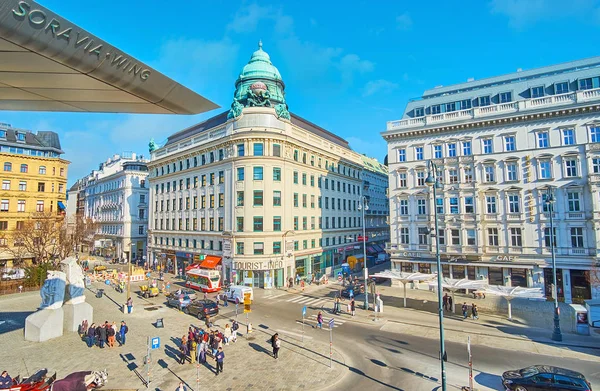 Piazza Albertina dalla terrazza del museo, Vienna, Austria — Foto Stock