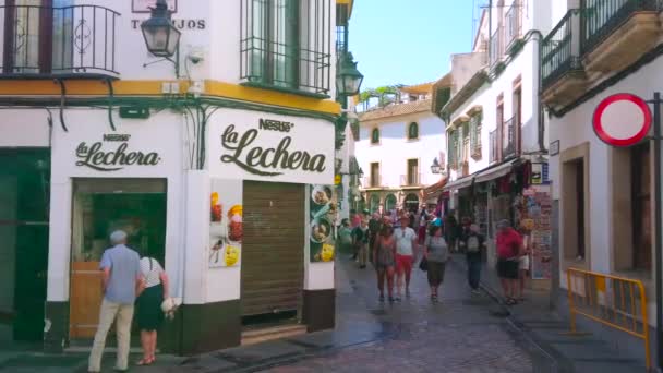 Cordoba Spain September 2019 Narrow Streets Old Tourist Market Many — Stockvideo