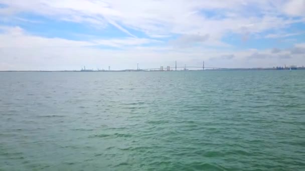 Disfrute Del Viaje Largo Bahía Cádiz Con Vistas Pepa Constitución — Vídeo de stock