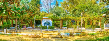 Maria Luisa Parkı 'nda yürü Seville, İspanya