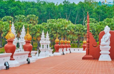 The terrace of Royal pavilion, Rajapruek park, Chiang Mai, Thail clipart