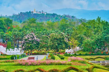 Dağın tepesindeki Budist tapınağı, Chiang Mai, Tayland