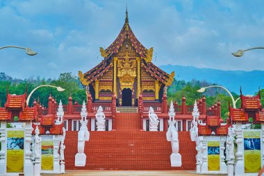 Royal pavilion in Rajapruek park, Chiang Mai, Thailand clipart