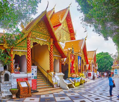 Wat Phra 'ya giriş Doi Suthep tapınağı, Chiang Mai, Th
