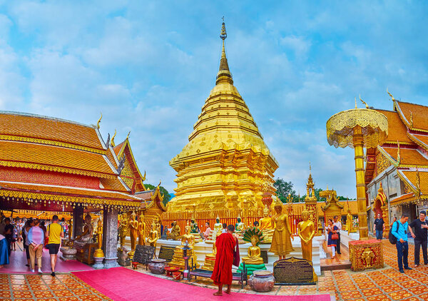 Panorama of Wat Phra That Doi Suthep temple, Chiang Mai, Thailan