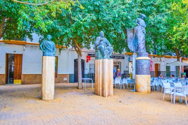 İspanya, Sevilla 'daki heykel kompozisyonu