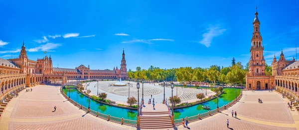 Panorama op het Spaanse plein, Sevilla — Stockfoto