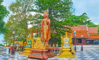 Wat Phra 'da, Doi Suthep tapınağı Chiang Mai, Tayland' da sersemletici Buda resimleri.