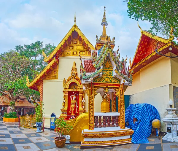 Chiang Mai Thailand Mai 2019 Pavillon Mondop Verziert Mit Naga — Stockfoto