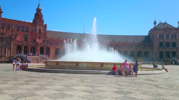 Seville Ισπανια Οκτωβρίου 2019 Εξερευνήστε Την Εξαιρετική Πλατεία Plaza Espana — Αρχείο Βίντεο