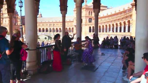 Seville España Octubre 2019 Bailarina Española Realiza Emotivo Flamenco Con — Vídeos de Stock