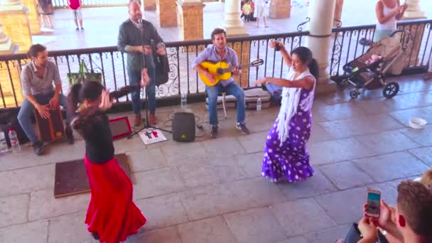 Seville Spagna Ottobre 2019 Spettacolo Ballerini Flamenco Professionisti Plaza Espana — Video Stock