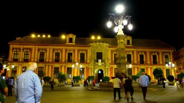 Seville Spain October 2019 Historical Archbishop Palace Plaza Virgen Los — Stock Video