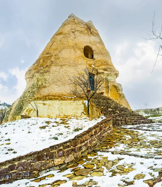 Skromna Fasada Starożytnego Nazar Kilise Zły Kościół Oka Wycięta Ogromnej — Zdjęcie stockowe